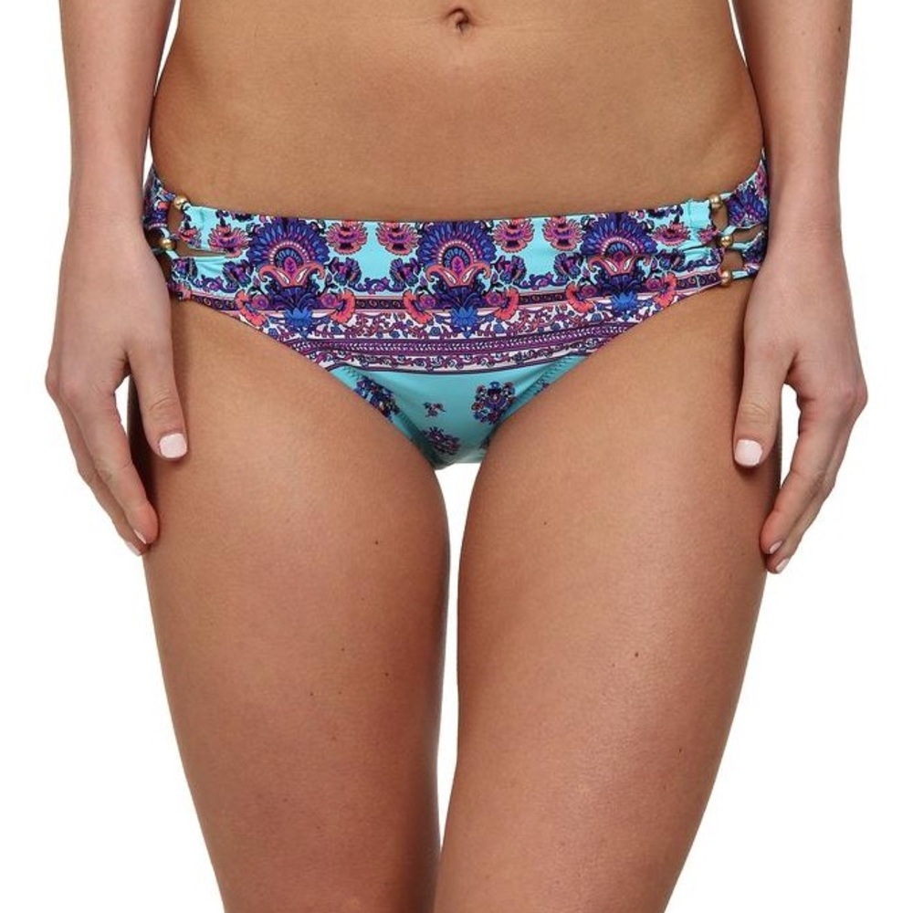 NANETTE LEPORE MAHARAJA CHARMER HIPSTER BIKINI BOTTOM Sky BLUE S NWT